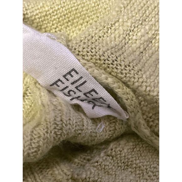 Eileen Fisher Draped Linen Blend Cardigan Women’s Large Pockets Pea Green‎ - Picture 5 of 7